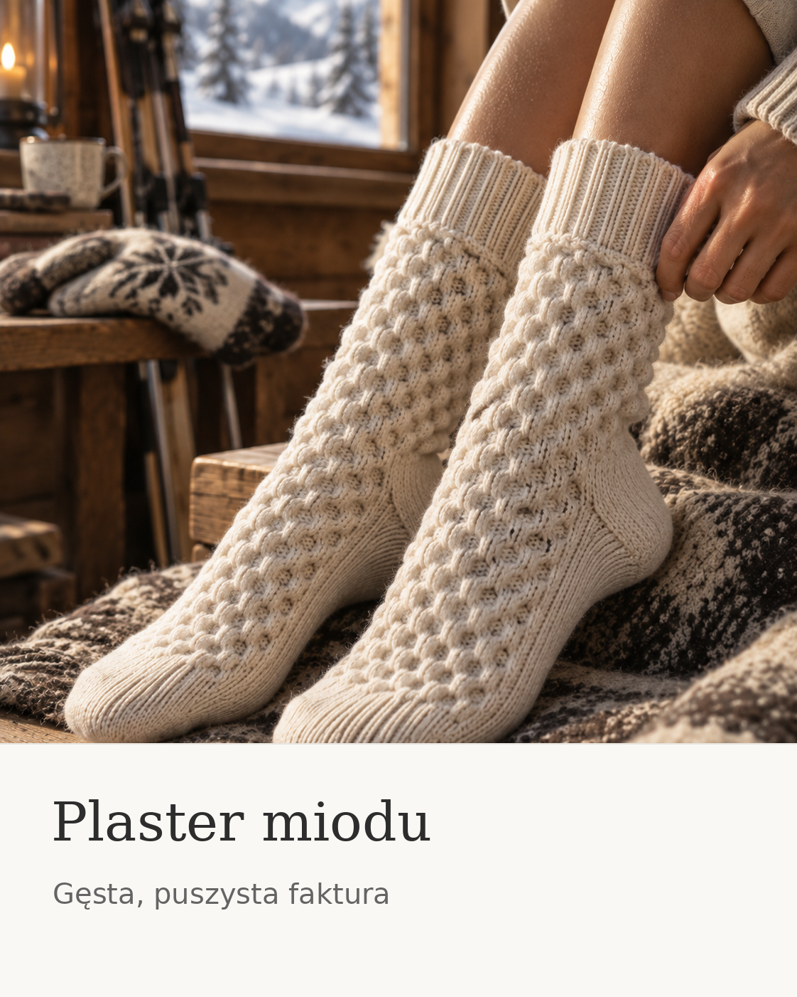 Zimowe skarpety CottonSky o fakturze plastra miodu